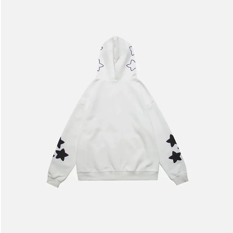Harajuku Y2K Star Letters Hooded Zip-Up Sweatshirt